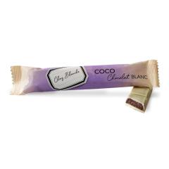 Chocolat artisanal Bâton Coco – création Chez Blanche avec chocolat Jean Galler / Ambachtelijke chocolade Bâton Coco – creatie van Chez Blanche met Jean Galler / Handmade chocolate bar Coconut – Chez Blanche creation with Jean Galler chocolate