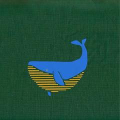 Photo de l'article Sac baleine personnalisable vert bouteille - Bleu et jaune