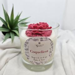 Photo de l'article Bougie artisanale coquelicot – Fleur en cire & parfum floral de Grasse, 100% naturelle