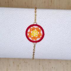 Photo de l'article Bracelet motif rond - Couleurs chaudes & or (M)