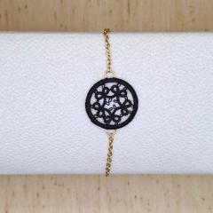Photo de l'article Bracelet motif rond - Noir & or (M)