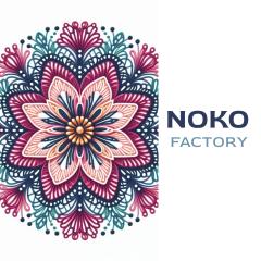 Logo de Noko Factory, inspiré d’un mandala en dentelle. Symbole du fil, du temps et du geste artisanal – créations poétiques en frivolité faites main en Belgique. Logo van Noko Factory – Belgische handgemaakte frivolitéjuwelen, mandala van draad en vakmanschap. Noko Factory logo mandala – handmade Belgian lace jewelry, symbol of patience & artistry.