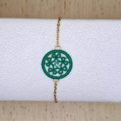 Photo de l'article Bracelet motif rond - Vert fruits confits & or (M)