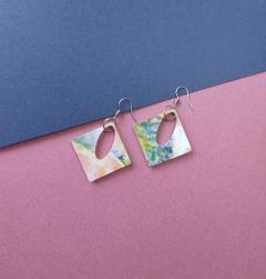 Boucles écoresponsables fleurs pop – fun, fait main, cadeau cool / Pop bloemen oorbellen – kleurrijk en uniek cadeau / Colorful flower earrings – fun sustainable gift idea