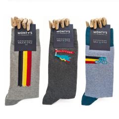 Coffret de chaussettes Belgique – 3 paires aux couleurs belges, cadeau original et patriote / Sokencadeau België – 3 paar met Belgische vlag, ideaal cadeau voor liefhebbers / Belgium socks gift set – 3 fun pairs for Belgium lovers, original and patriotic