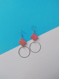 Photo de l'article Boucles d'oreilles - jeux de géométrie - plastique recyclé