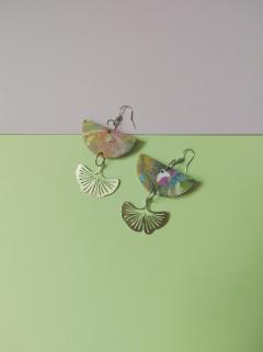 Photo de l'article Boucles d'oreilles - lotus argenté - plastique recyclé