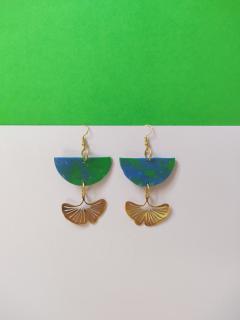 Photo de l'article Boucles d'oreilles - doré & bleu - plastique recyclé
