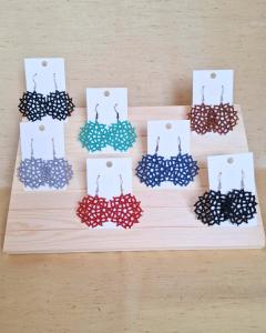 Photo de l'article Personnalisée – Boucles d’oreille ronde en dentelle Frivolité