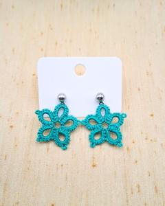 Photo de l'article Puce d’oreille fleur en dentelle – Vert acidulé