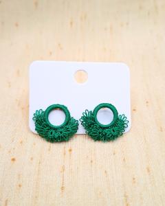 Photo de l'article Puce d’oreille ronde en dentelle – Vert fruits confits