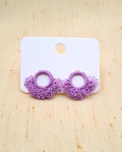 Photo de l'article Puce d’oreille ronde en dentelle – Violet améthyste