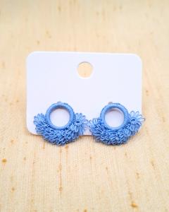 Photo de l'article Puce d’oreille ronde en dentelle – Bleu horizon