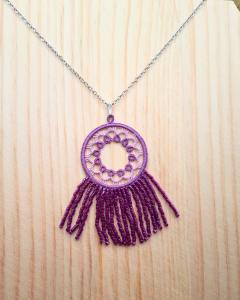 Photo de l'article Collier rond avec perles - Violet