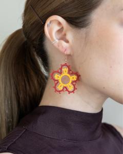 Photo de l'article Boucle d'oreille - Clémentine et brun rouge