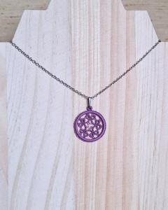 Photo de l'article Collier pendentif rond - Violet Améthyste