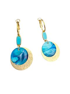 Photo de l'article Créoles dorées "turquoise"