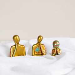 Photo de l'article Set de 3 petits penseurs "Dream big" - Mandala & Dot Art - Pièce unique en Jesmonite, 100% moulée et peinte à la main