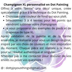 Photo de l'article Champignon décoratif - XL -  Mandala & Dot Art - Pièce unique en Jesmonite, 100% moulée et peinte à la main - COMMANDE PERSONNALISÉE