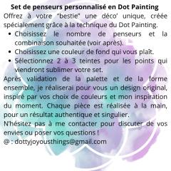 Photo de l'article Set de 3 petits penseurs "Dream big" - Mandala & Dot Art - Pièce unique en Jesmonite, 100% moulée et peinte à la main - COMMANDE PERSONNALISÉE