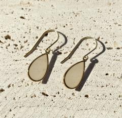 Photo de l'article Boucles d’oreilles Goutte vitrail White opal