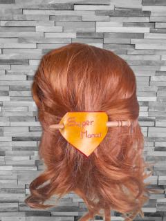 Barrette cheveux orange papillon – Accessoire coiffure original et pratique, parfait pour une touche de couleur dans les cheveux longs ou mi-longs / Oranje haarspeld in vlindervorm – Mooi cadeau voor meisjes of vrouwen / Bright orange butterfly hair clip – Handmade chic hair accessory gift
