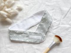 Bandeau lavable motif japonais vert d’eau – pour soins du visage / Herbruikbare verzorgingsband – muntgroen Japans motief / Reusable beauty band – mint green Japanese print