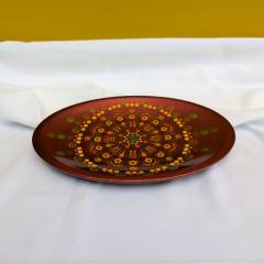 Photo de l'article Plateau / vide-poche - Format oval - Mandala & Dot Art - Pièce unique en Jesmonite, 100% moulée et peinte à la main