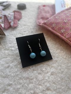 Photo de l'article Boucle d'oreille en verre - turquoise foncé