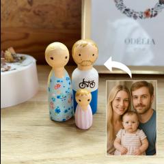 Photo de l'article Figurines personnalisées "Ma Tribu" – Mini personnages artisanaux peints à la main d’après vos photos (set de 3)