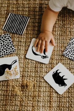 Cartes de contraste noir et blanc pour bébé – éveil visuel, cadeau éducatif naissance / Zwart-wit contrastkaarten voor baby – visuele stimulatie, educatief kraamcadeau / Black and white contrast cards for baby – visual development toy, newborn gift