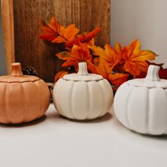 Photo de l'article Bougie citrouille - Fait main - Beige