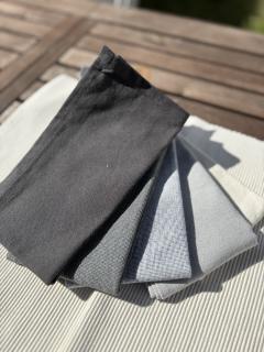 Photo de l'article Serviette de table personnalisable en coton bio – Coloris bleu chiné