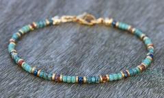 Photo de l'article Bracelet en perles turquoise, style bohème délicat