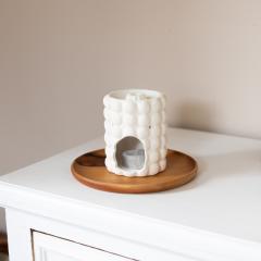 Photo de l'article Brûleur BUBBLY – Design à bulles en dolomite texturée, pour fondants parfumés ou huiles