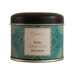 Infusion ayurvédique Relax – tisane artisanale bien-être, plantes naturelles pour apaiser le corps et l’esprit, cadeau grossesse et détente, Belgique / Ayurvedische Relax kruideninfusie – ambachtelijke welzijnsthee, natuurlijke kruiden om te kalmeren, ideaal cadeau, België / Ayurvedic Relax herbal infusion – artisanal wellness tea, natural calming herbs, pregnancy-friendly gift, Belgium