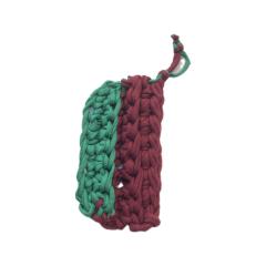 Photo de l'article Tawashi vert/bordeaux lavable