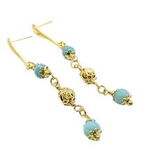 Photo de l'article Boucles d’oreilles Alexiane – Artisanat argent vermeil & amazonite