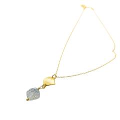 Photo de l'article Collier Lola – Argent vermeil & quartz gris