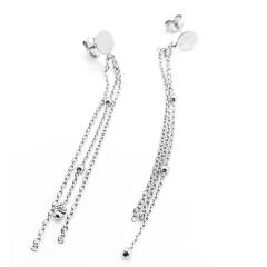 Photo de l'article Boucles d’oreilles Loulou – 3 chaînes en argent rhodié