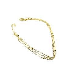 Photo de l'article Bracelet Loulou – Triple chaîne argent vermeil, colliers et bracelets assortis