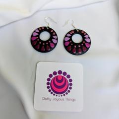 Photo de l'article Boucles d'oreille en bois "Dotty Drops" - Dégradés de mauve