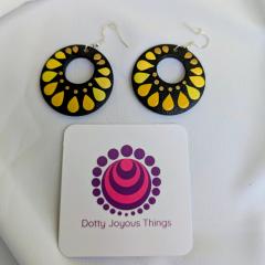 Photo de l'article Boucles d'oreille en bois "Dotty Drops" - Dégradés de jaune