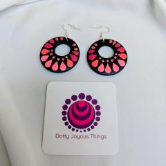 Photo de l'article Boucles d'oreille en bois "Dotty Drops" - Dégradés de rose