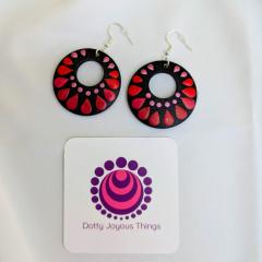 Photo de l'article Boucles d'oreille en bois "Dotty Drops" - Dégradés de rouge (2)