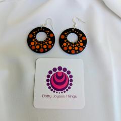 Photo de l'article Boucles d'oreille en bois "Dotty Dots" - Dégradés d'orange