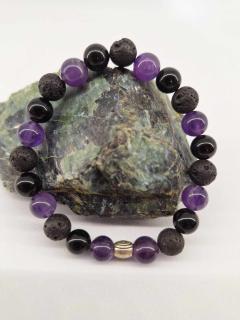 Bracelet sérénité et force intérieure, pierres naturelles énergétiques, bijou artisanal à offrir / Armband voor sereniteit en innerlijke kracht, energetische natuurstenen, ambachtelijk cadeau / Serenity and inner strength bracelet, energetic natural stones, artisanal gift idea