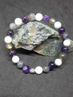 Bracelet spiritualité et énergie, pierres naturelles vibratoires, bijou spirituel fait main / Spiritualiteit en energie armband, vibrerende natuurstenen, handgemaakt spiritueel juweel / Spirituality and energy bracelet, vibrational natural stones, handmade spiritual jewelry