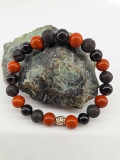 Bracelet ancrage et stabilité, pierres naturelles protectrices, bijou bien-être artisanal / Aarding en stabiliteit armband, beschermende natuurstenen, ambachtelijk wellness sieraad / Grounding and stability bracelet, protective natural stones, artisanal wellness jewelry