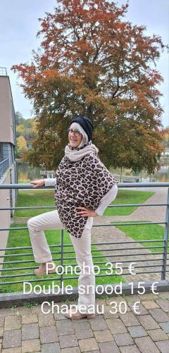 Photo de l'article Poncho Réversible & Double Snood Léopard